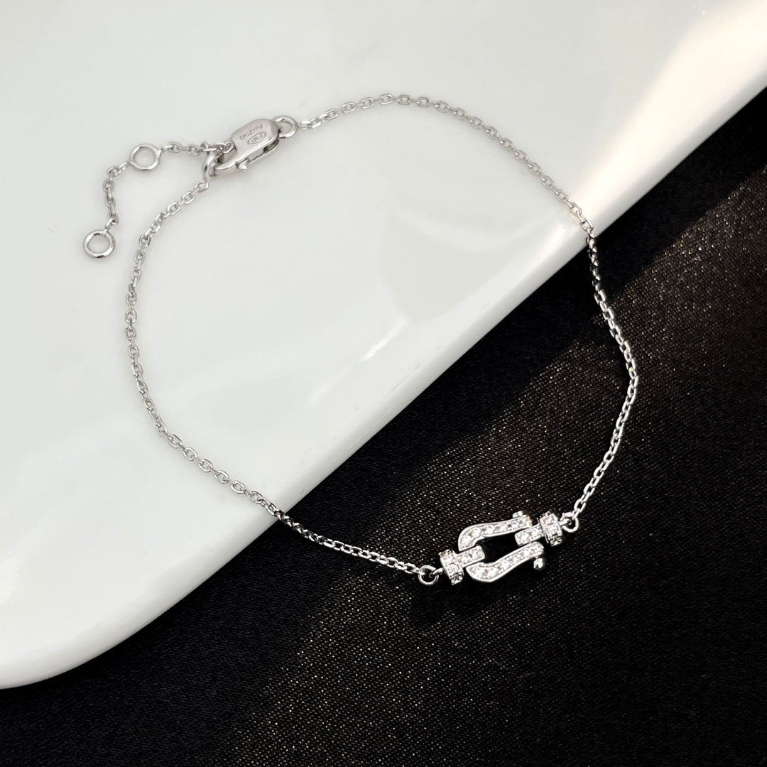 [vivabelle]FORCE 10 FULL DIAMOND BUCKLE CHAIN LINK MINI MODEL