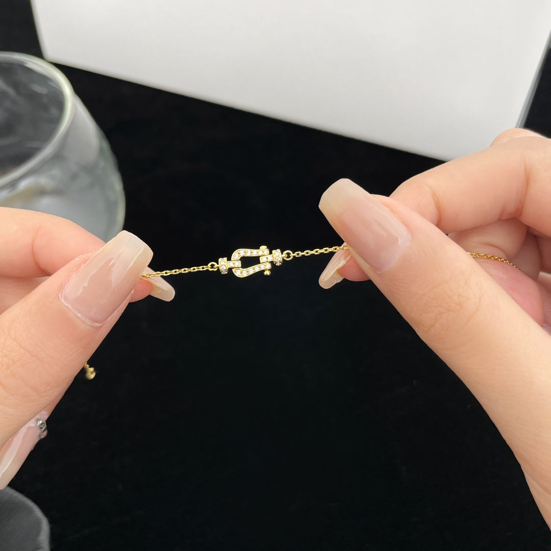 [vivabelle]FORCE 10 FULL DIAMOND BUCKLE CHAIN LINK MINI MODEL