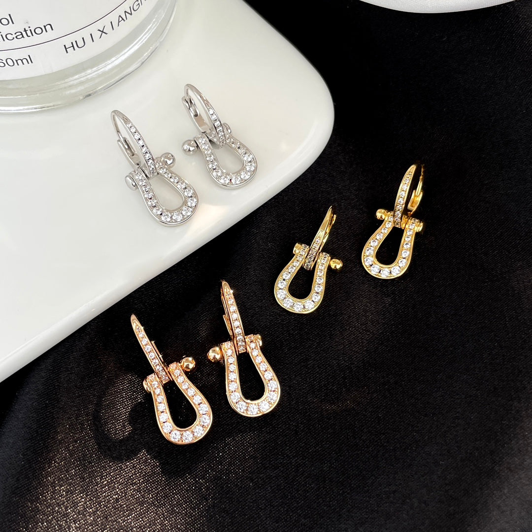 [vivabelle]FORCE 10 FULL DIAMOND DROP EARRINGS MEDIUM MODEL