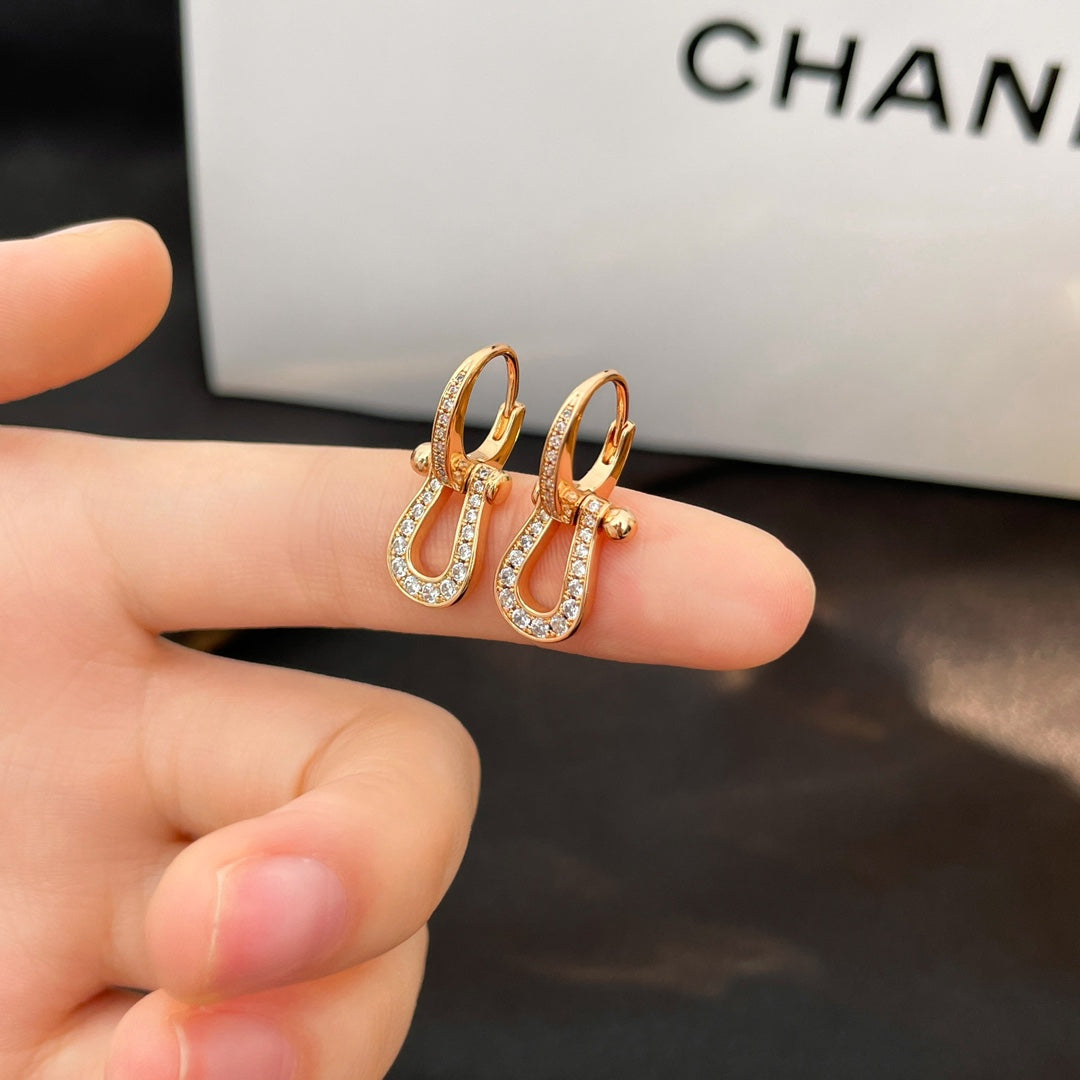 [vivabelle]FORCE 10 FULL DIAMOND DROP EARRINGS MEDIUM MODEL