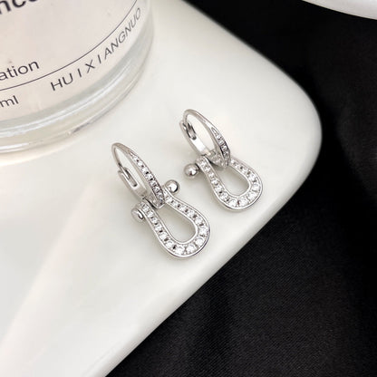 [vivabelle]FORCE 10 FULL DIAMOND DROP EARRINGS MEDIUM MODEL