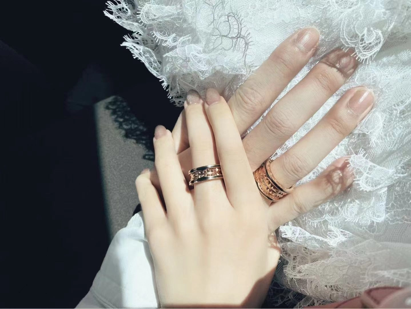 [vivabelle]ZERO 1 ROCK SCHWARZE KERAMIK ROSA GOLD GROSSES MODELL