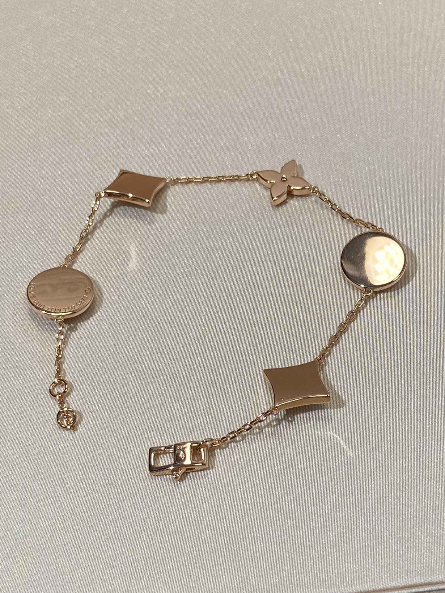 [vivabelle]STAR AND SUN 5 MOTIF MOP PINK GOLD BRACELET
