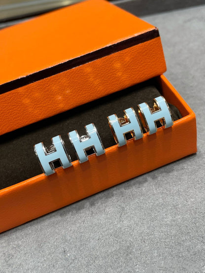 [vivabelle]POP H HIMMELBLAU OHRSTECKER