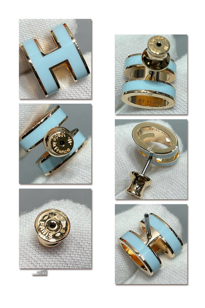 [vivabelle]POP H HIMMELBLAU OHRSTECKER