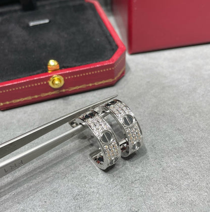 [vivabelle]LOVE KERAMIK DIAMANT-BESAMT SILBER OHRRINGE