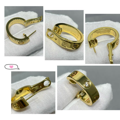 [vivabelle]LOVE 5,5MM 1 DIAMANT OHRRINGE