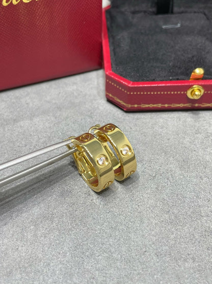 [vivabelle]LOVE 5,5MM 1 DIAMANT OHRRINGE