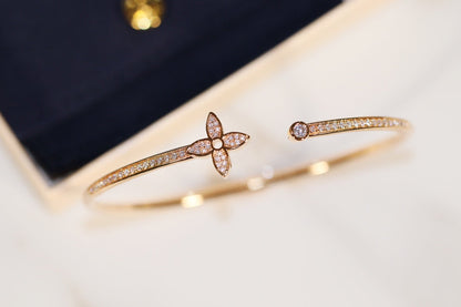 [vivabelle]IDYLLE GOLD OPEN BRACELET DIAMOND PAVED