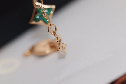 [vivabelle]STAR AND SUN 4 MOTIF PINK GOLD MALACHITE BRACELET
