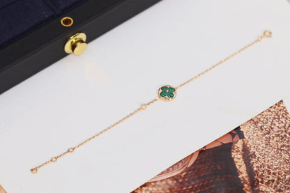 [vivabelle]STAR AND SUN 4 MOTIF PINK GOLD MALACHITE BRACELET