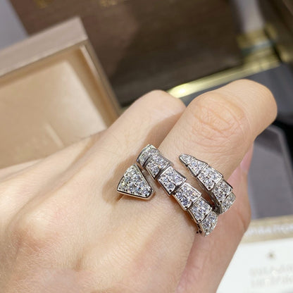 [vivabelle]SERPENTI DOPPELRING SILBER MIT DIAMANTEN