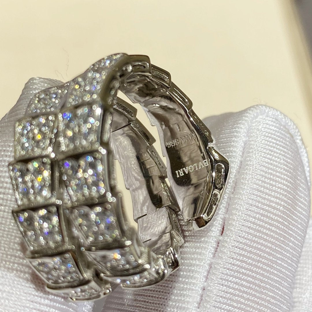 [vivabelle]SERPENTI DOPPELRING SILBER MIT DIAMANTEN