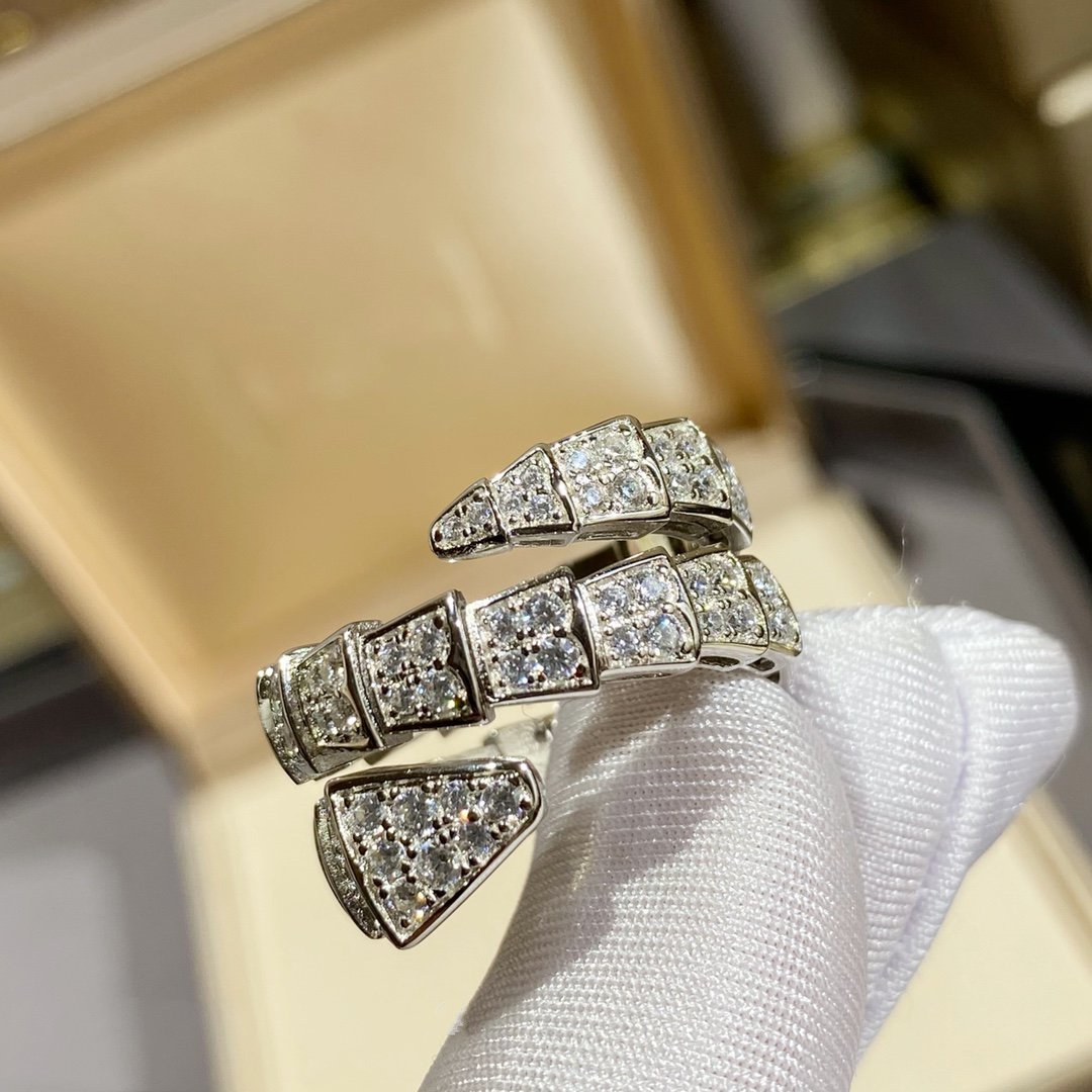 [vivabelle]SERPENTI DOPPELRING SILBER MIT DIAMANTEN