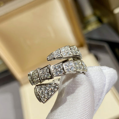 [vivabelle]SERPENTI DOPPELRING SILBER MIT DIAMANTEN