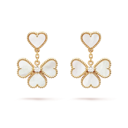 [vivabelle]CLOVER SWEET WHITE MOP EARRINGS
