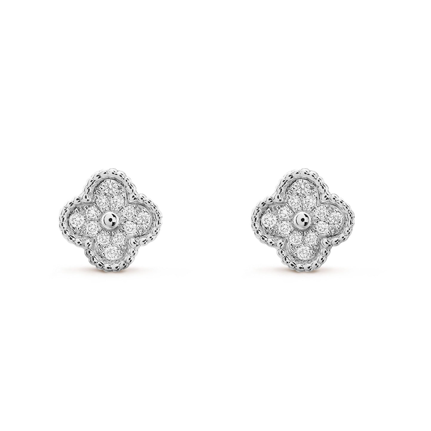 [vivabelle]CLOVER MINI DIAMOND STUD EARRINGS