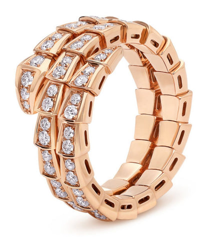 [vivabelle]SERPENTI RING ROTGOLD DIAMANT DOPPELREIHIG