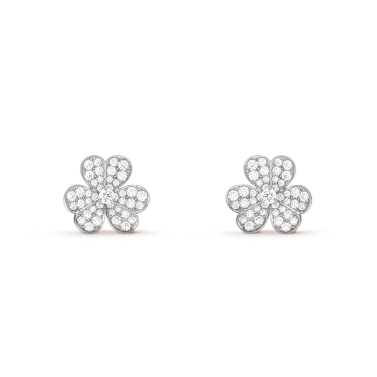 [vivabelle]CLOVER COMOS DIAMOND EARRINGS SILVER