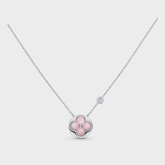 [vivabelle]SUN MOTIF PINK MOP SILVER BRACELET