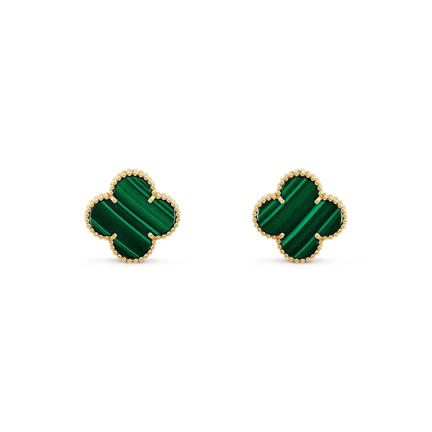 [vivabelle]CLOVER MINI 9.5MM MALACHITE  EARRINGS