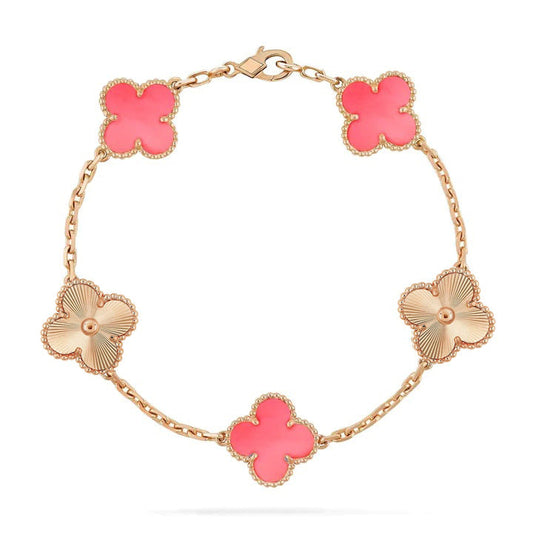 [vivabelle]KLEE-ARMBAND 5 MOTIV ROSA UND ROTGOLD