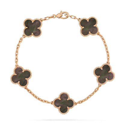 [vivabelle]CLOVER 5 MOTIF GRAY MOP  BRACELET