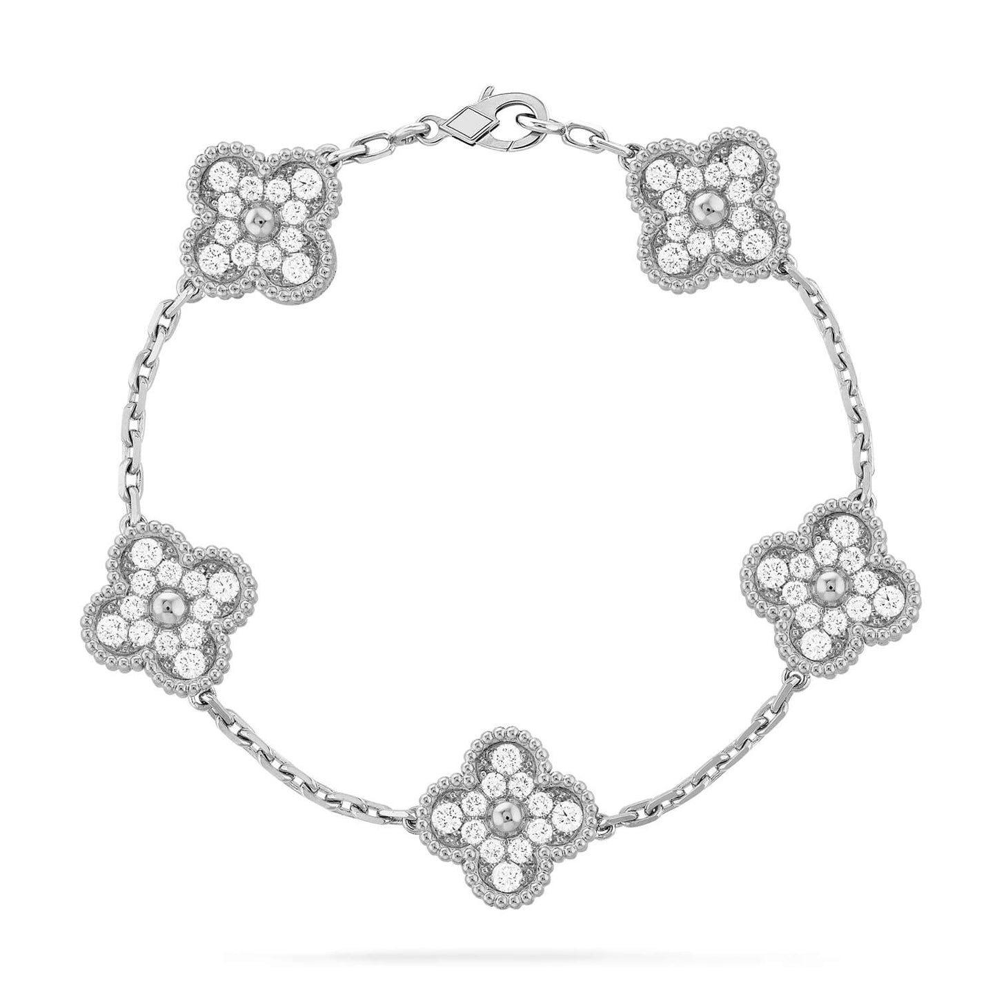[vivabelle]CLOVER 5 MOTIFS DIAMANT ARMBAND SILBER