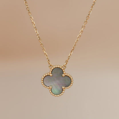 [vivabelle]CLOVER 15MM  GRAY MOTHER OF PEARL NECKLACE