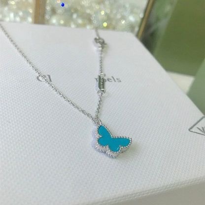 [vivabelle]BUTTERFLY TÜRKIS SCHMETTERLINGSARMBAND SILBER