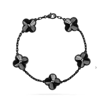 [vivabelle]CLOVER 5 MOTIV SCHWARZES ARMBAND 
