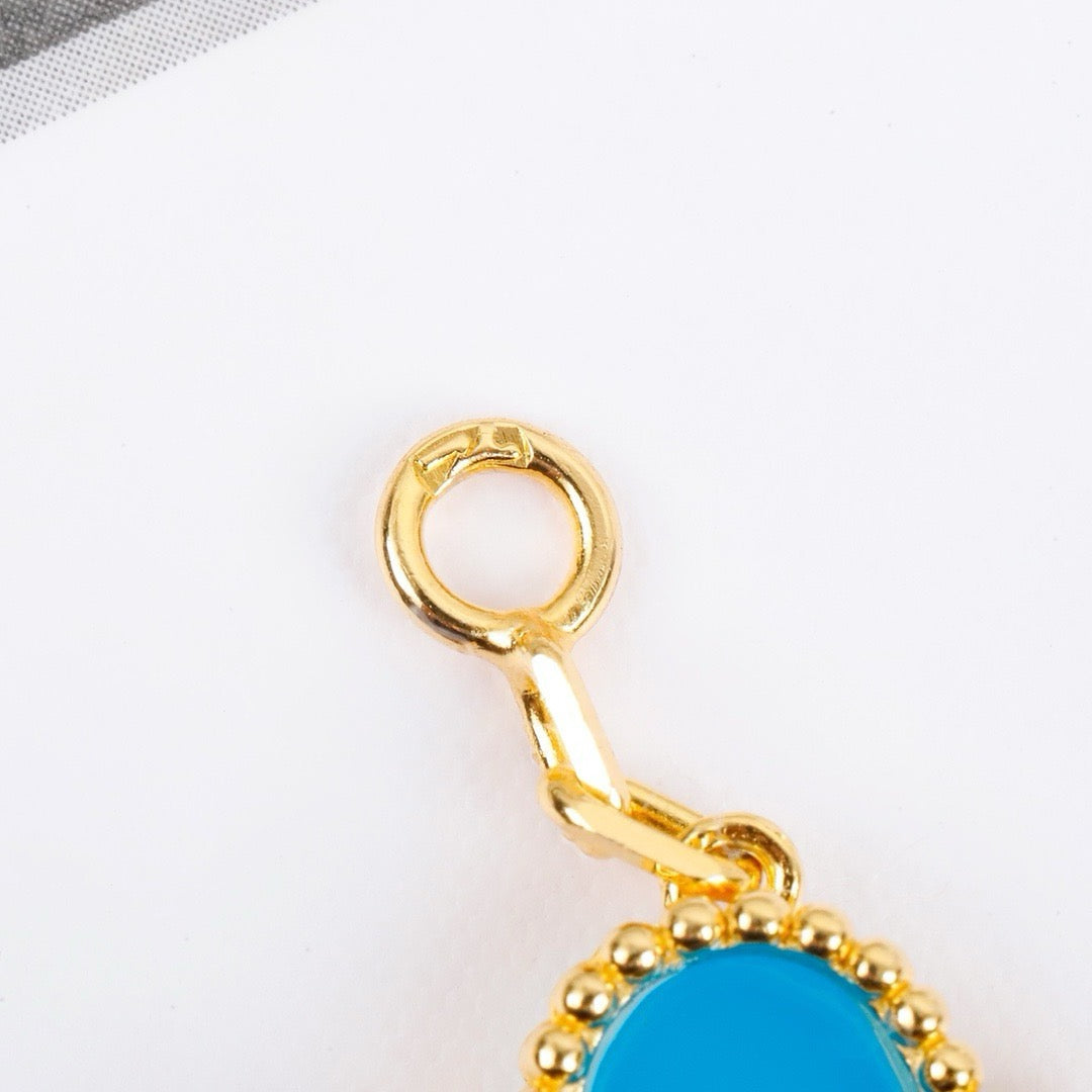 [vivabelle]CLOVER 5 MOTIFS TURQUOISE BRACELET