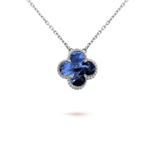 [vivabelle]CLOVER 15MM PIETERSITE NECKLACE SILVER