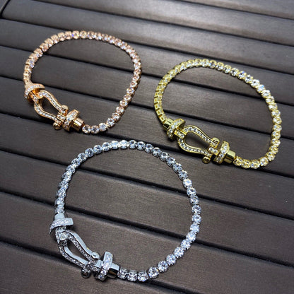 [vivabelle]FORCE  HORSESHOE  DIAMOND TENNIS BRACELET