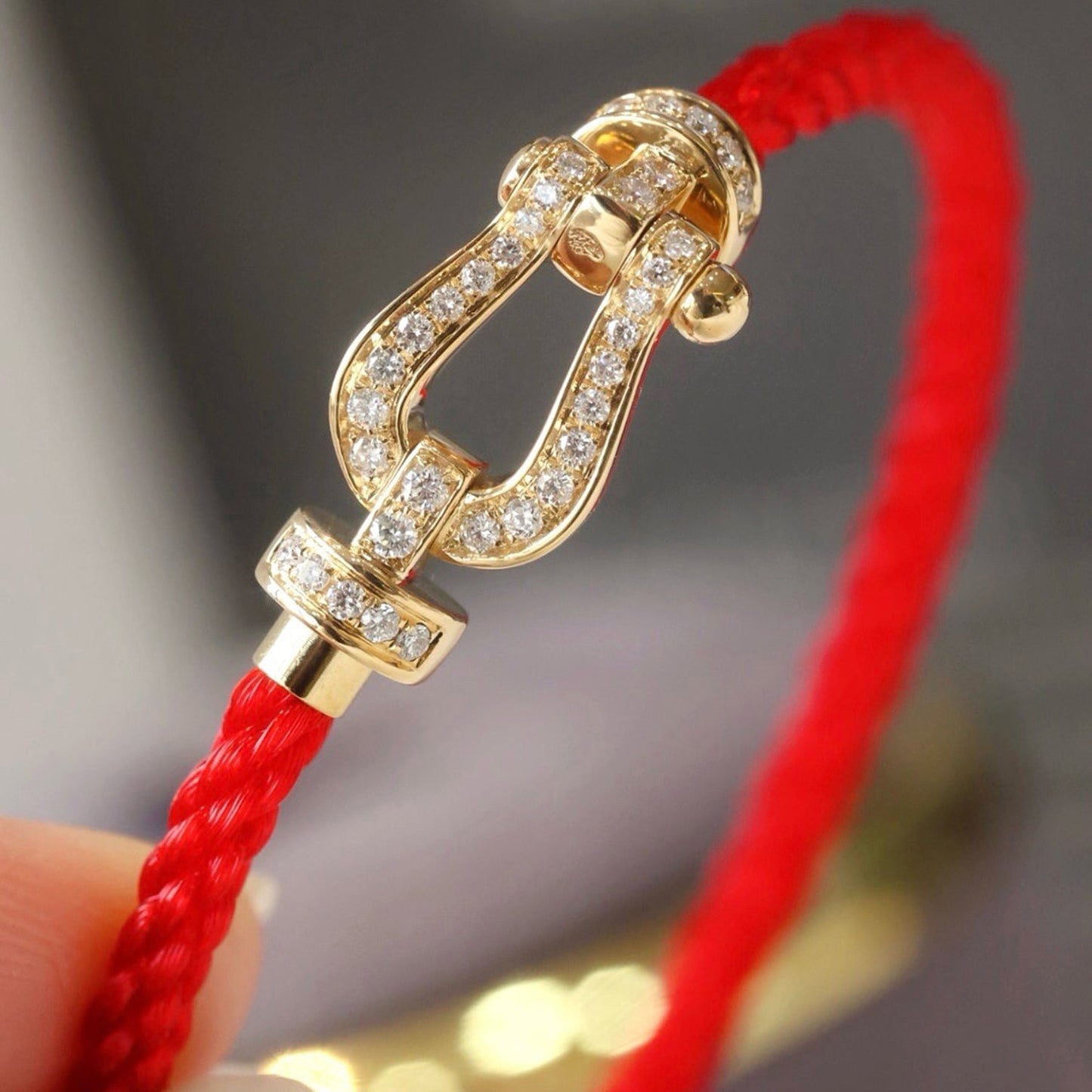 [vivabelle]FORCE LARGE HORSESHOE FULL DIAMOND BRACELET SILVER
