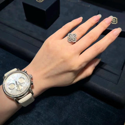 [vivabelle]LOOP RING VOLLMOTIV DIAMANT 16MM SILBER