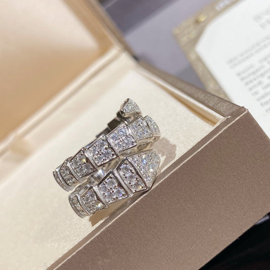 [vivabelle]SERPENTI DOPPELRING SILBER MIT DIAMANTEN