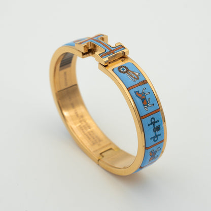 [vivabelle]H PINK GOLD BRACELET BLUE CERAMIC