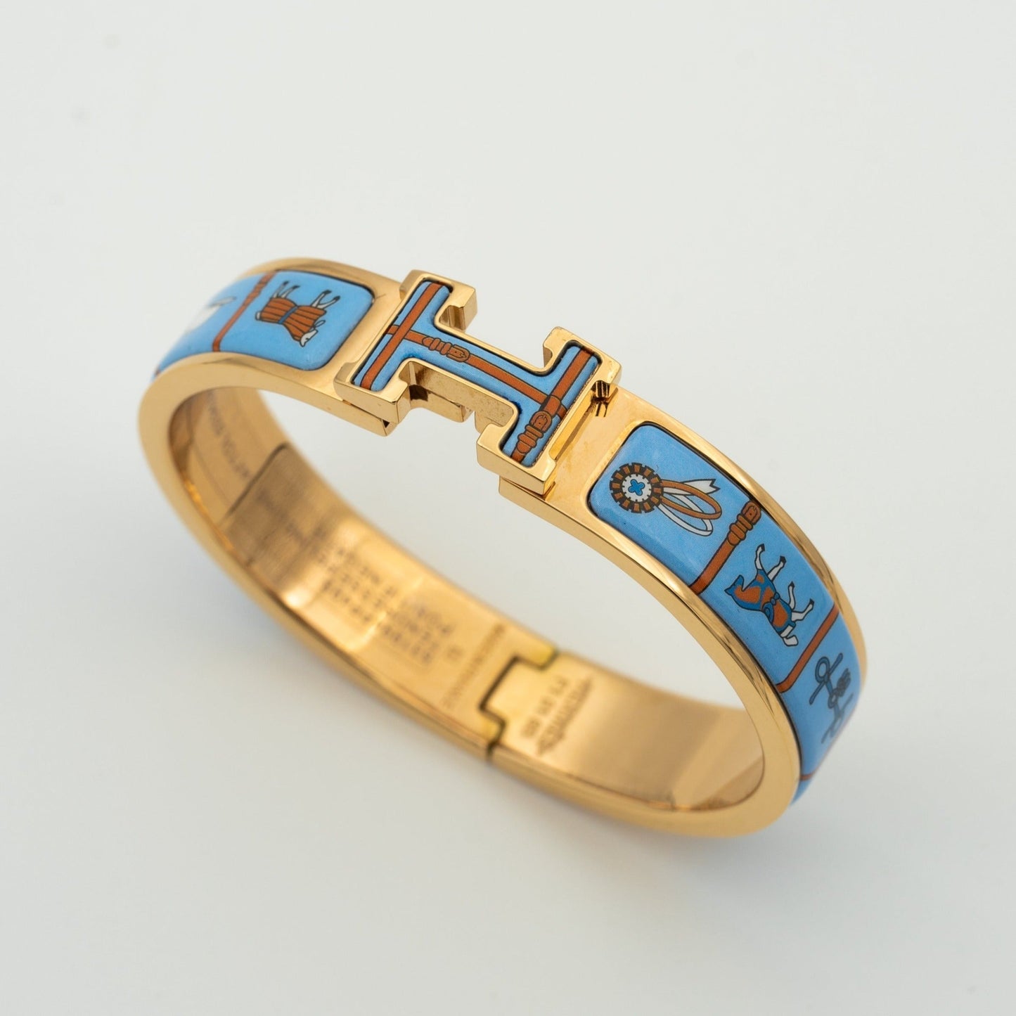 [vivabelle]H PINK GOLD BRACELET BLUE CERAMIC