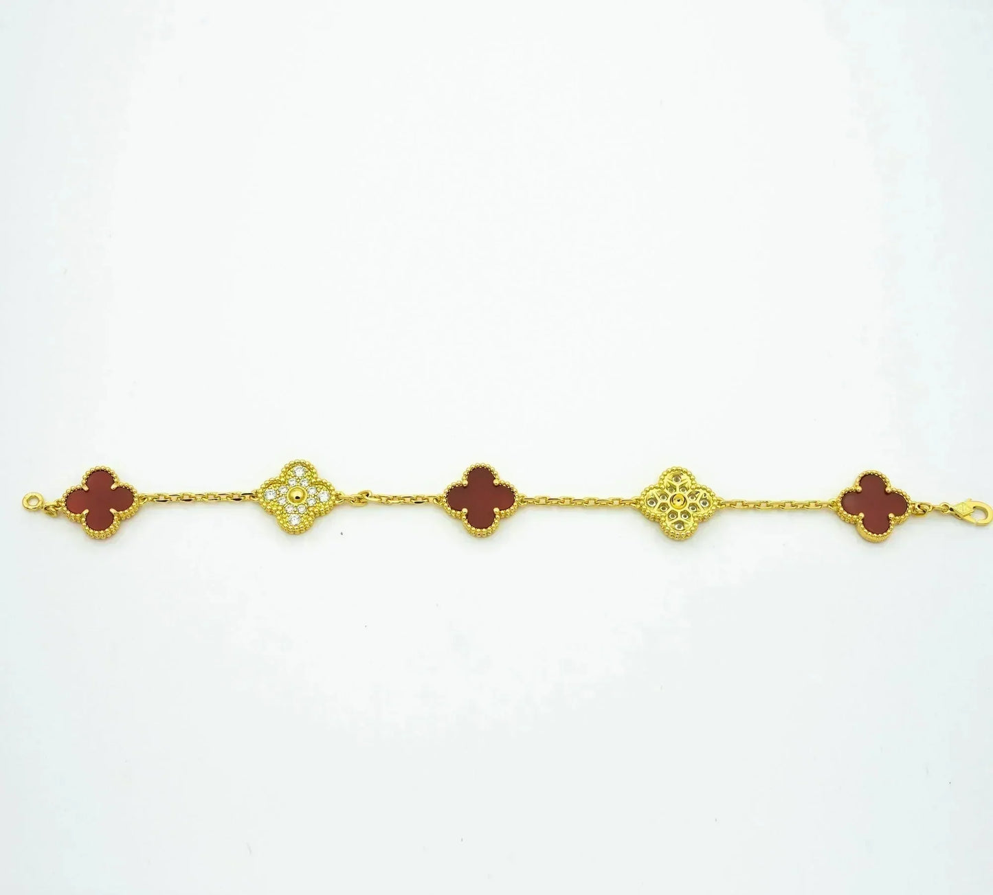 [vivabelle]KLEE 5 MOTIVE KARNEOL DIAMANT ARMBAND