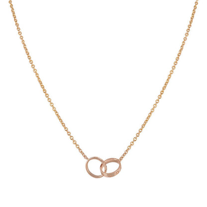 [vivabelle]LOVE HALSKETTE DOPPELRING ROSA GOLD 