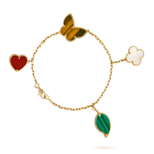 [vivabelle]Glücklicher Frühling 5 Motiv Goldarmband 