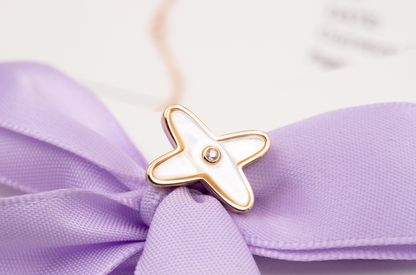 [vivabelle]JEUX DE WHITE MOP PINK GOLD DIAMANT OHRRINGE