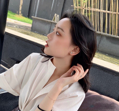 [vivabelle]JEUX DE WHITE MOP ROSÉGOLD DIAMANT OHRRINGE