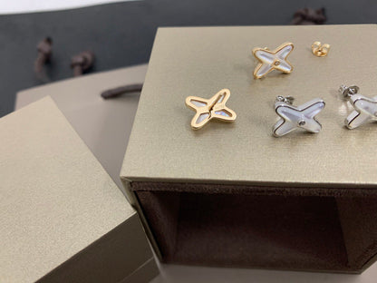 [vivabelle]JEUX DE WHITE MOP SILBER DIAMANT OHRRINGE