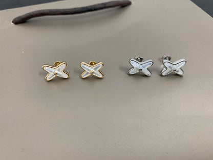 [vivabelle]JEUX DE WHITE MOP SILBER DIAMANT OHRRINGE