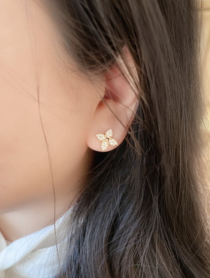 [vivabelle]STAR BLOSSOM OHRSTECKER ROTGOLD DIAMANTEN