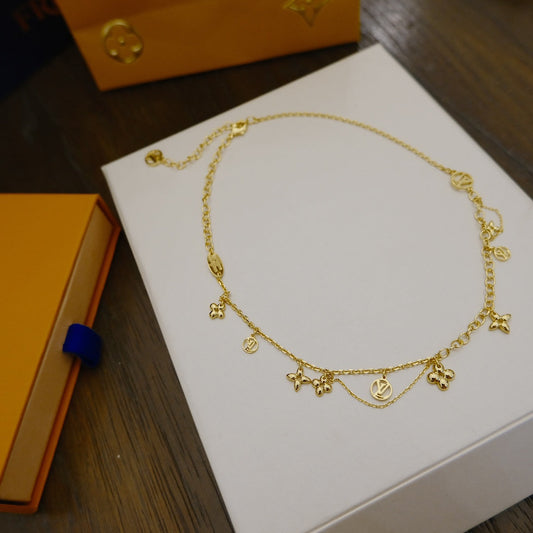 [vivabelle]BLOOMING SUPPLE NECKLACE BRASS