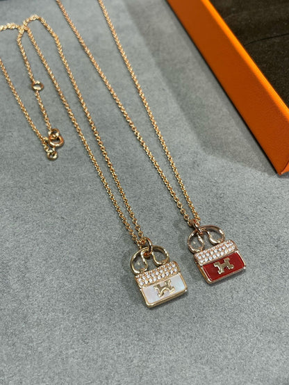 [vivabelle]H CIRCE MOISSANITE PENDANT NECKLACE GOLD