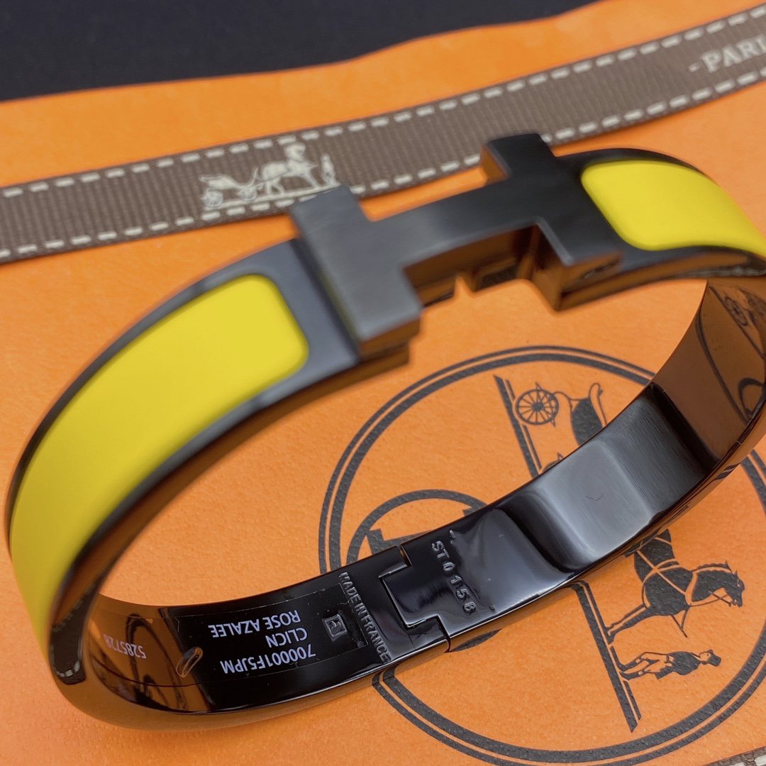 [vivabelle]CLIC HM SO BLACK YELLOW BRACELET